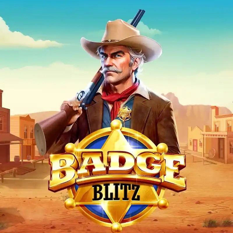 Badge Blitz slot logo by Pragmatic Play at Aphrodite Casino