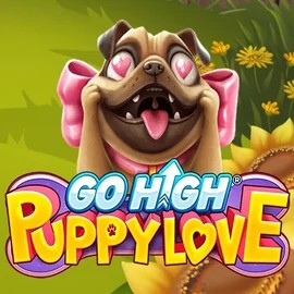 Go High Puppy Love slot logo by RubyPlay at Aphrodite Casino