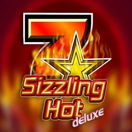 Sizzling Hot Deluxe online game logo by Novomatic on casinoaphrodite.eu